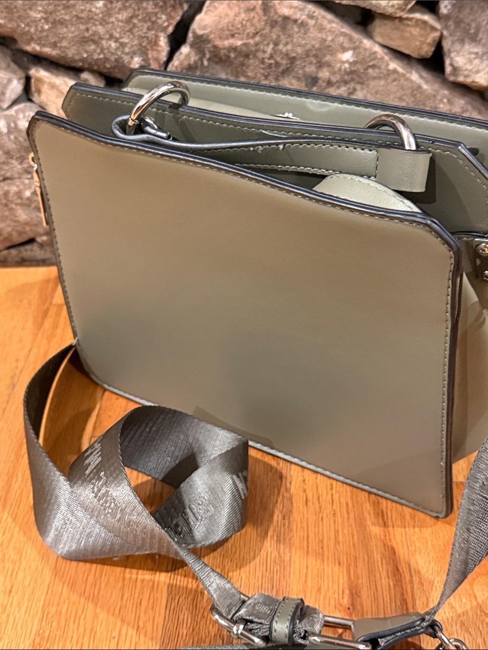 Steve Madden Olive Green Crossbody Messenger with Detachable Strap - Picture 5 of 10